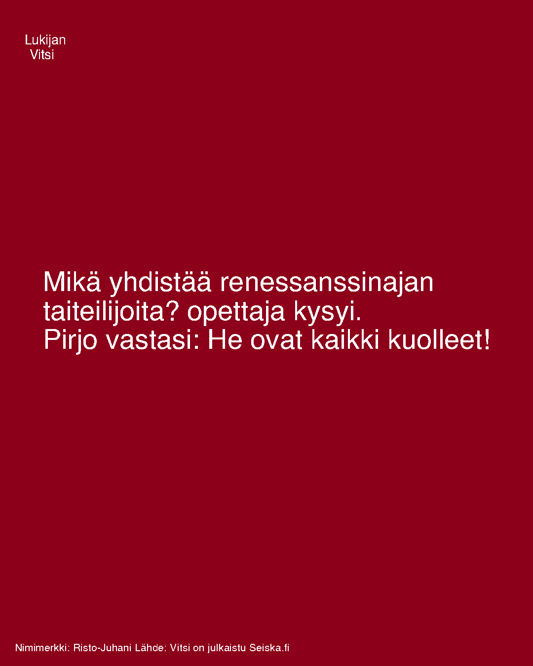 Mikä yhdistää renessanssinajan taiteilijoita?