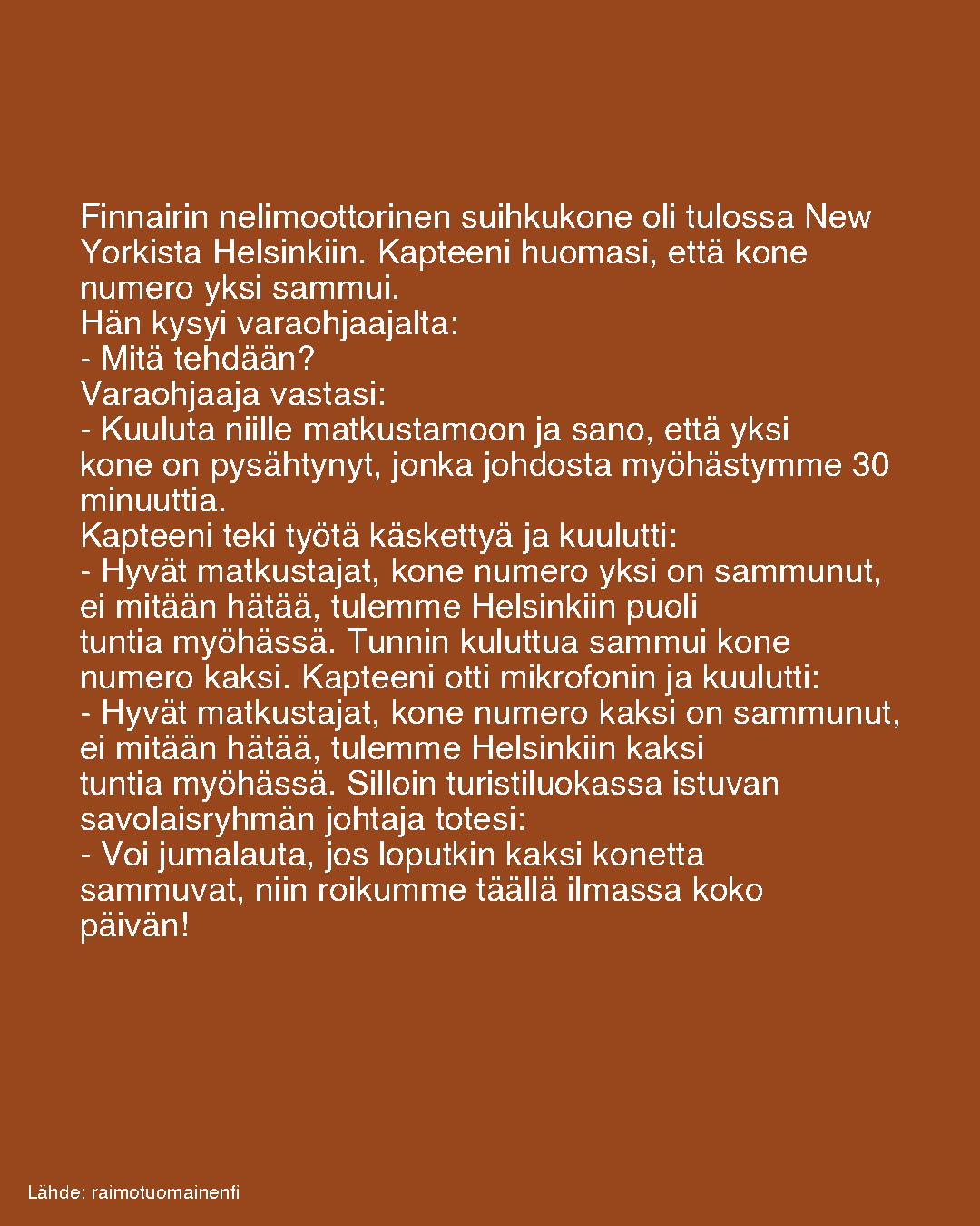 Finnairin nelimoottorinen suihkukone oli tulossa New Yorkista Helsinkiin
