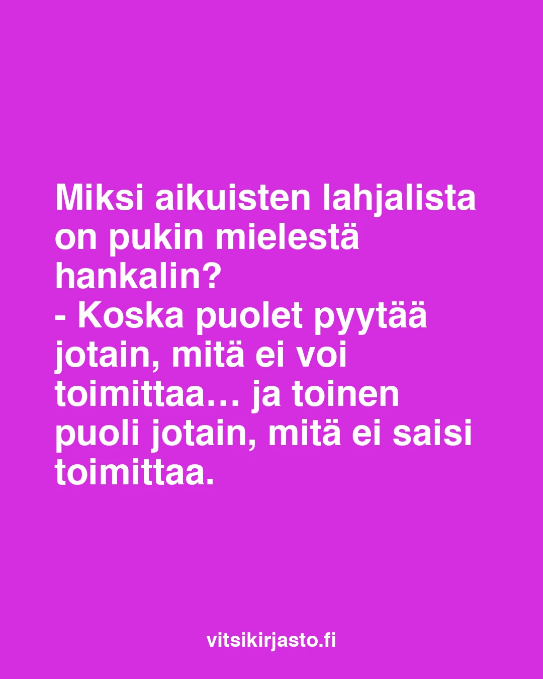Miksi aikuisten lahjalista on pukin mielestä hankalin?