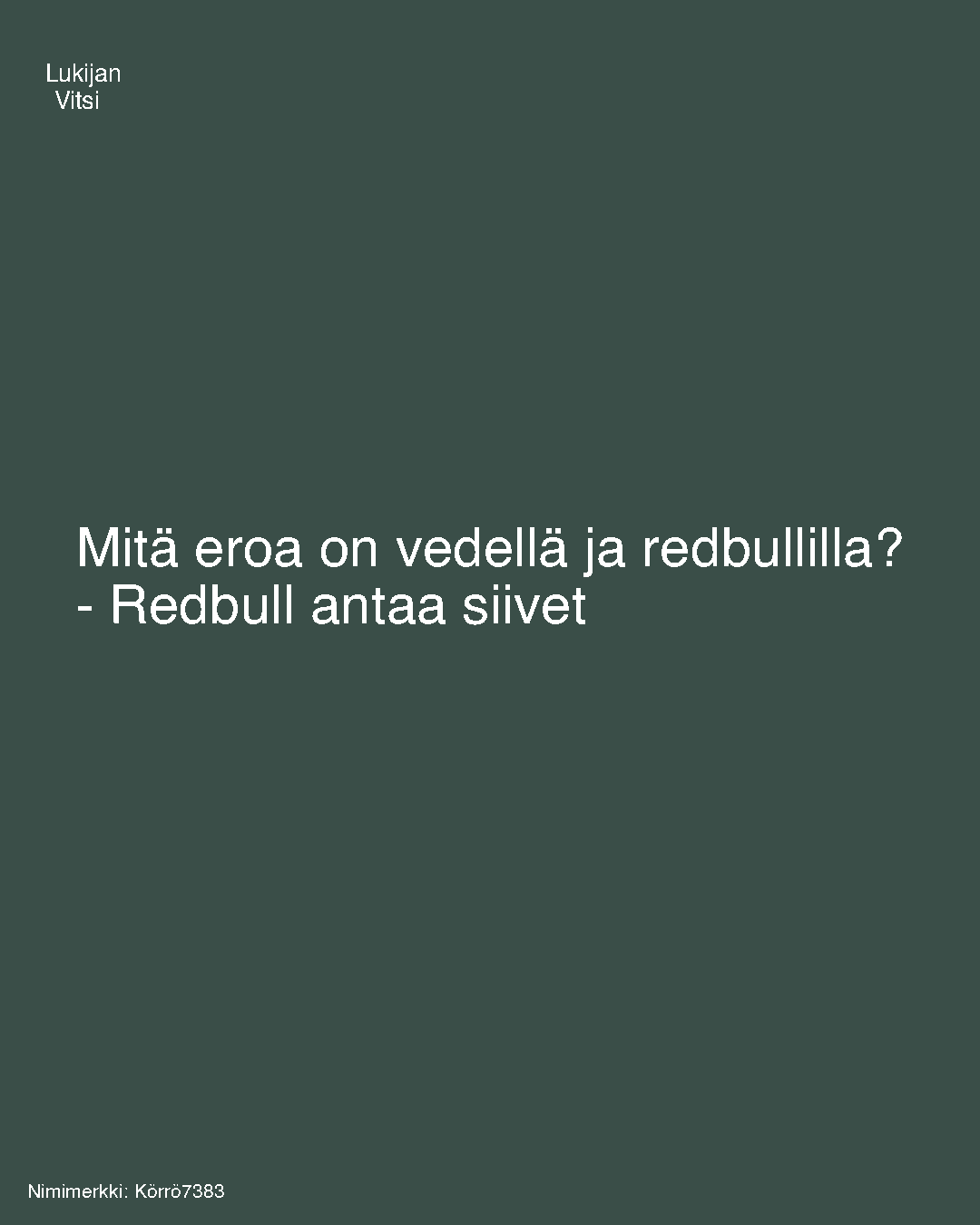 Mitä eroa on vedellä ja redbullilla?