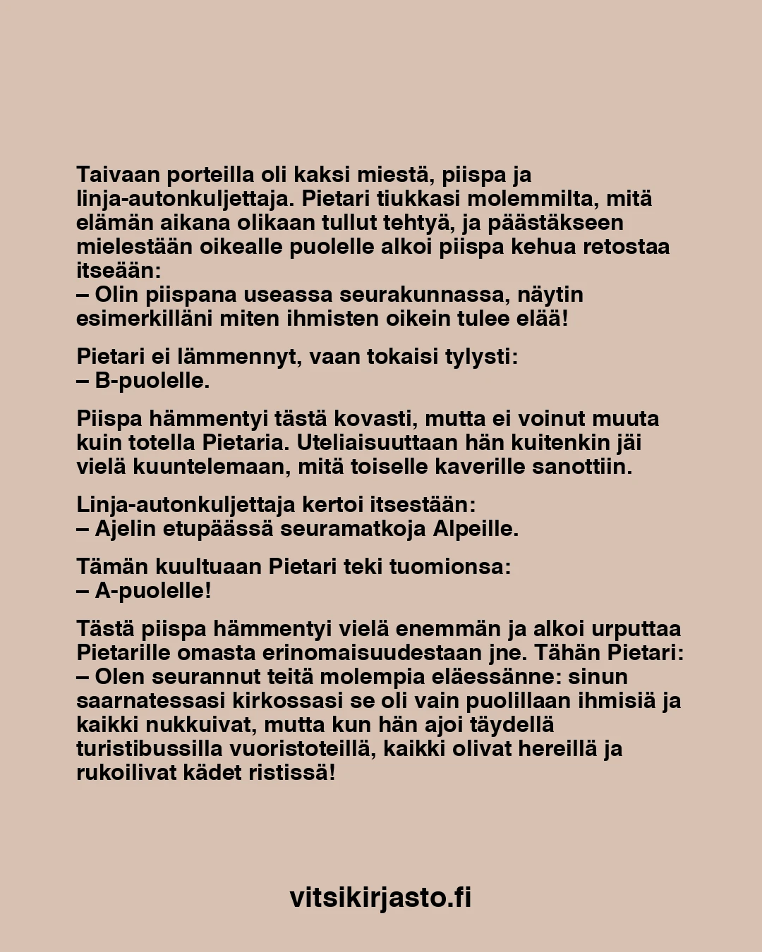 Taivaan porteilla oli kaksi miestä