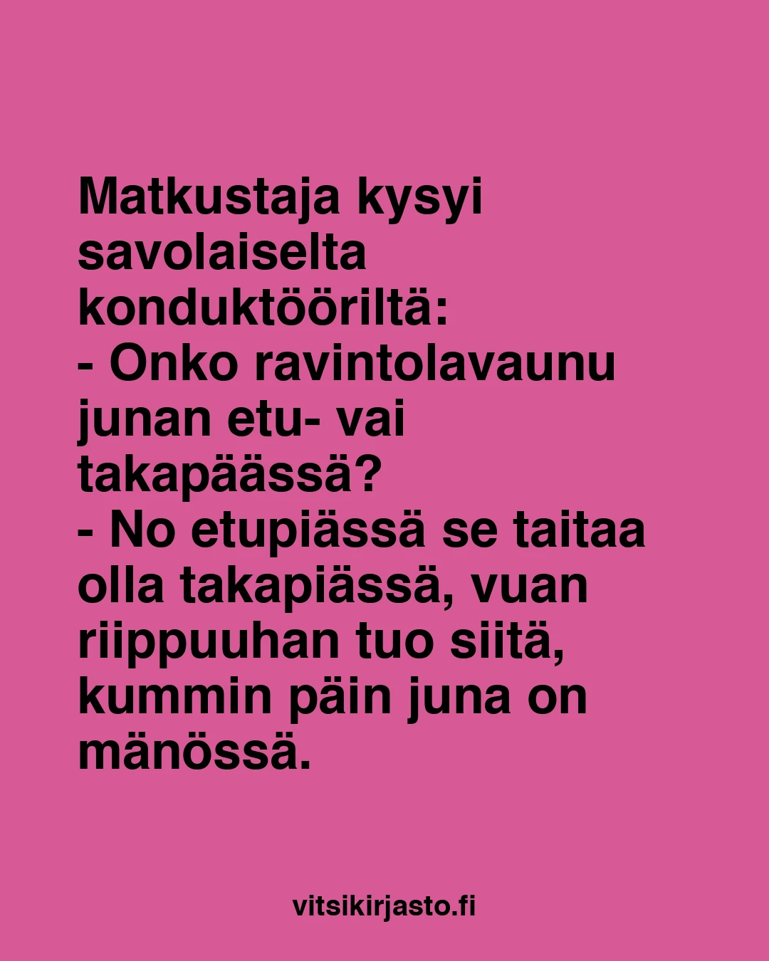 Savolainen konduktööri oli töissä junassa