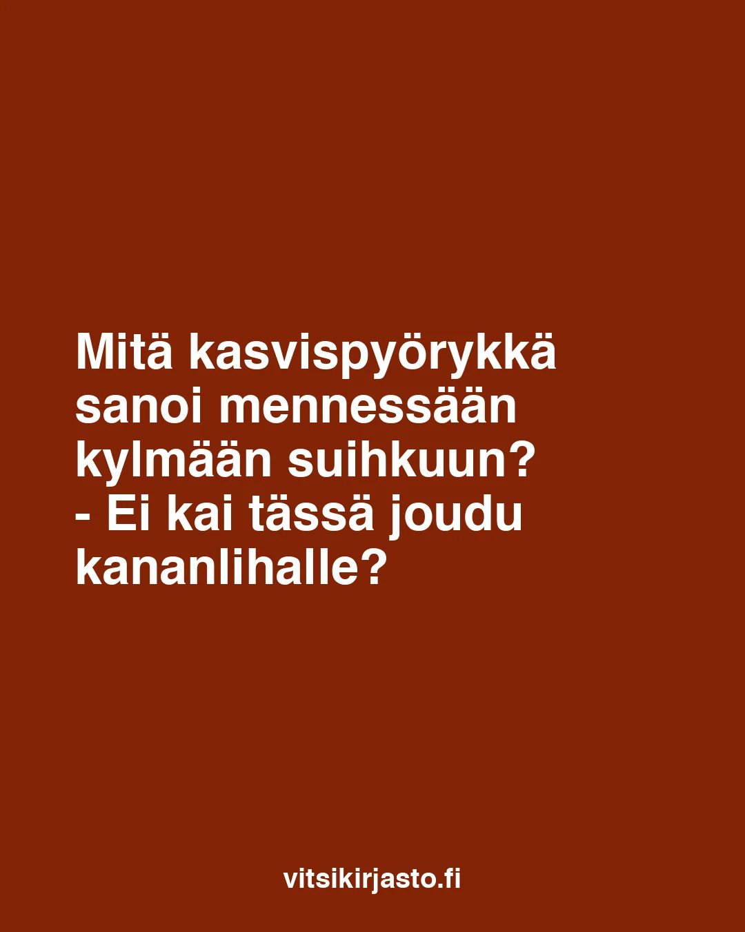 Kasvispyörykkä kylmässä suihkussa